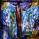 Piraino - vetrata del Crocifisso